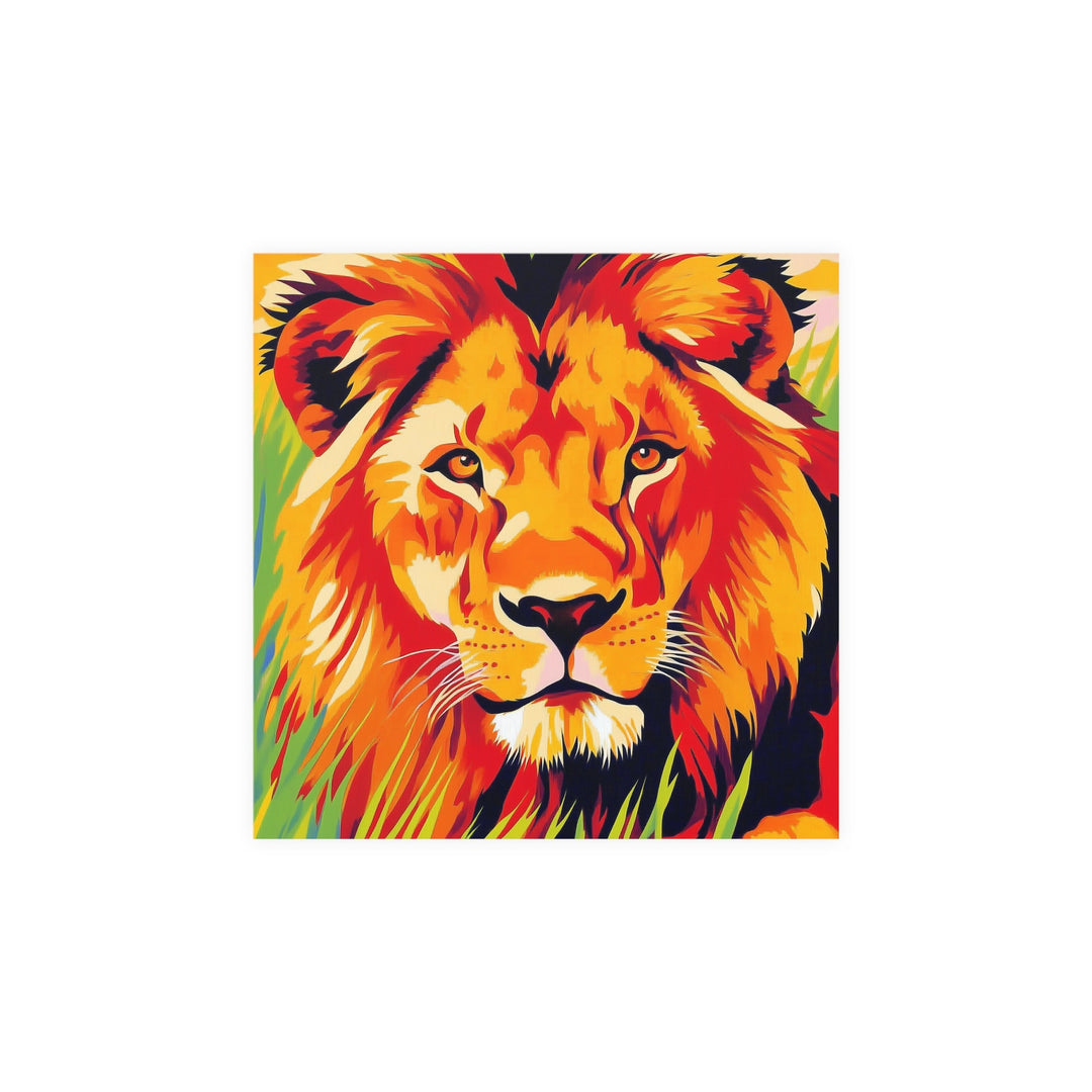 Majestic Lion Portrait - Vibrant Savanna Art Print Poster - Blululi