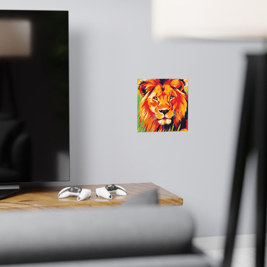 Majestic Lion Portrait - Vibrant Savanna Art Print Poster - Blululi