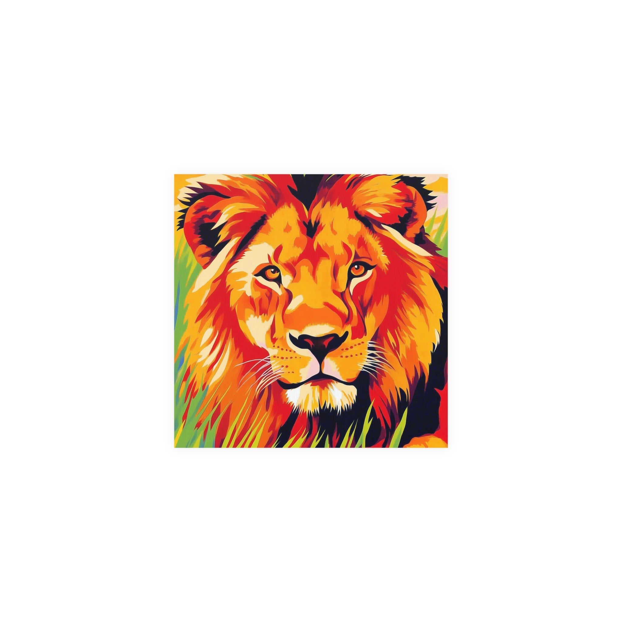 Majestic Lion Portrait - Vibrant Savanna Art Print Poster - Blululi