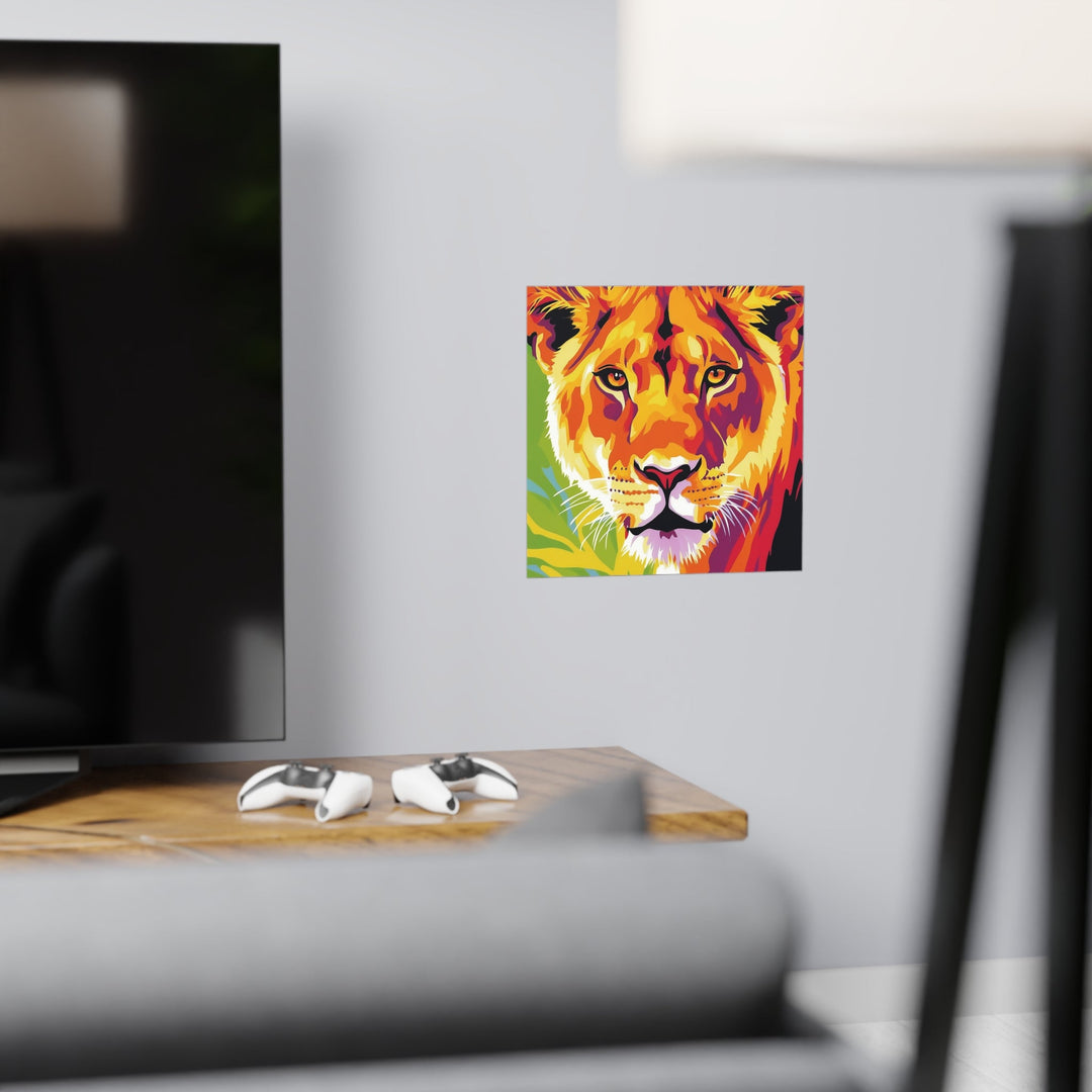 Majestic Lioness Portrait - Colorful Savanna Art Print Poster - Blululi