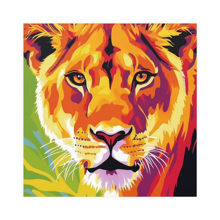 Majestic Lioness Portrait - Colorful Savanna Art Print Poster - Blululi