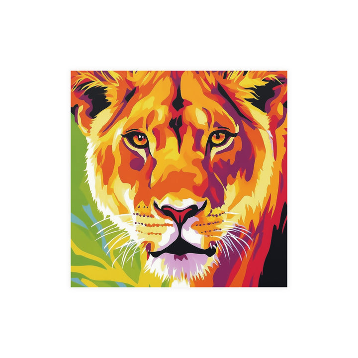 Majestic Lioness Portrait - Colorful Savanna Art Print Poster - Blululi