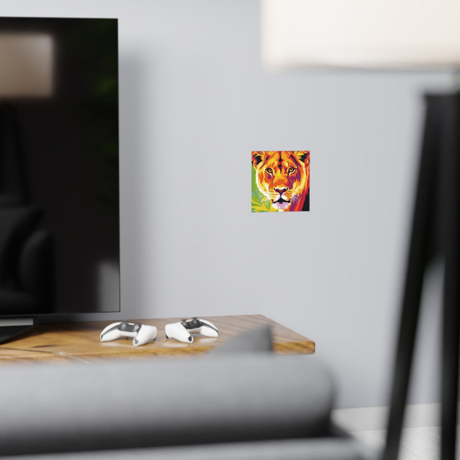 Majestic Lioness Portrait - Colorful Savanna Art Print Poster - Blululi