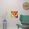 Majestic Lioness Portrait - Colorful Savanna Art Print Poster - Blululi