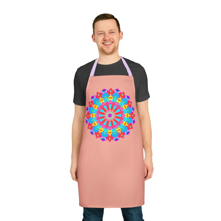 Mandala Apron - Hand - Drawn Art, Apricot All Over Prints - Blululi