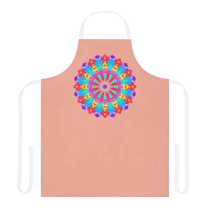 Mandala Apron - Hand - Drawn Art, Apricot All Over Prints - Blululi