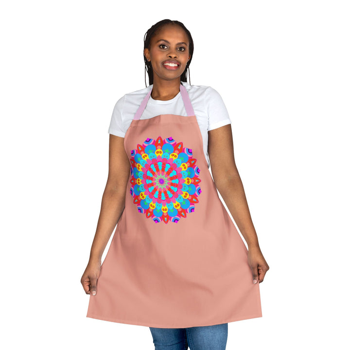 Mandala Apron - Hand - Drawn Art, Apricot All Over Prints - Blululi