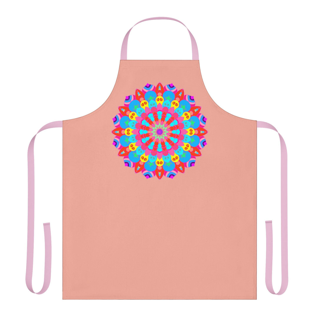 Mandala Apron - Hand - Drawn Art, Apricot All Over Prints - Blululi