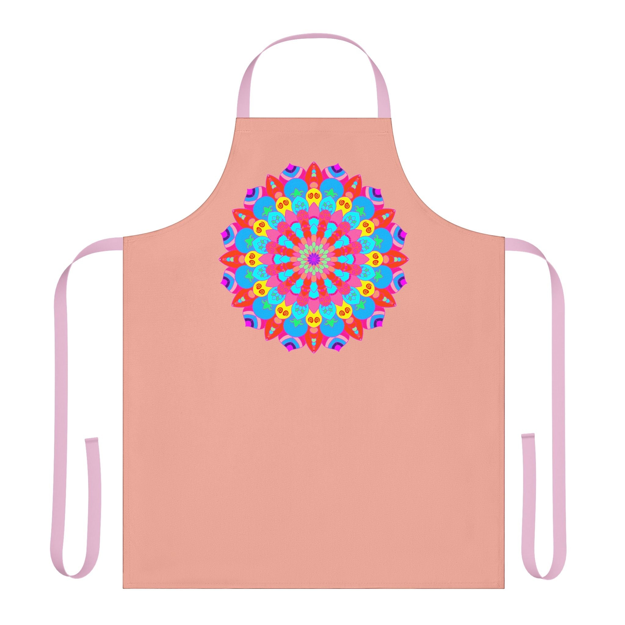 Mandala Apron - Hand - Drawn Art, Apricot All Over Prints - Blululi