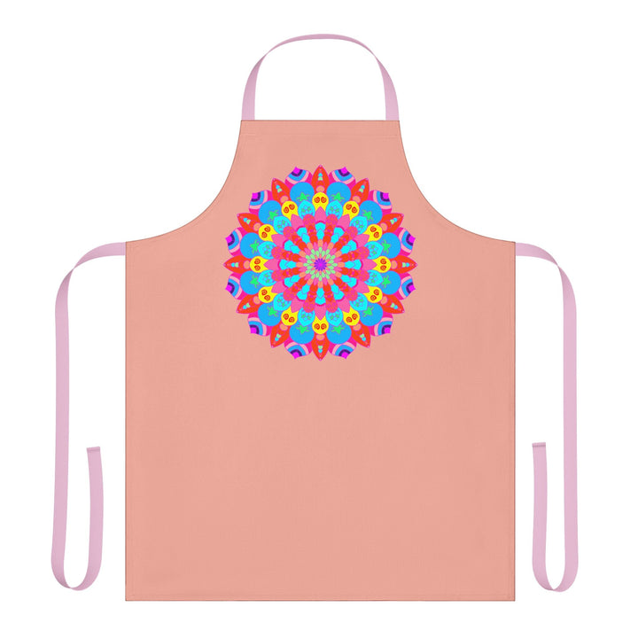 Mandala Apron - Hand - Drawn Art, Apricot All Over Prints - Blululi