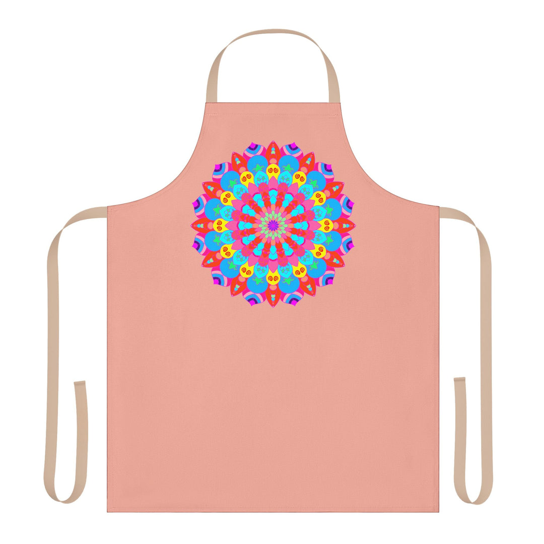 Mandala Apron - Hand - Drawn Art, Apricot All Over Prints - Blululi