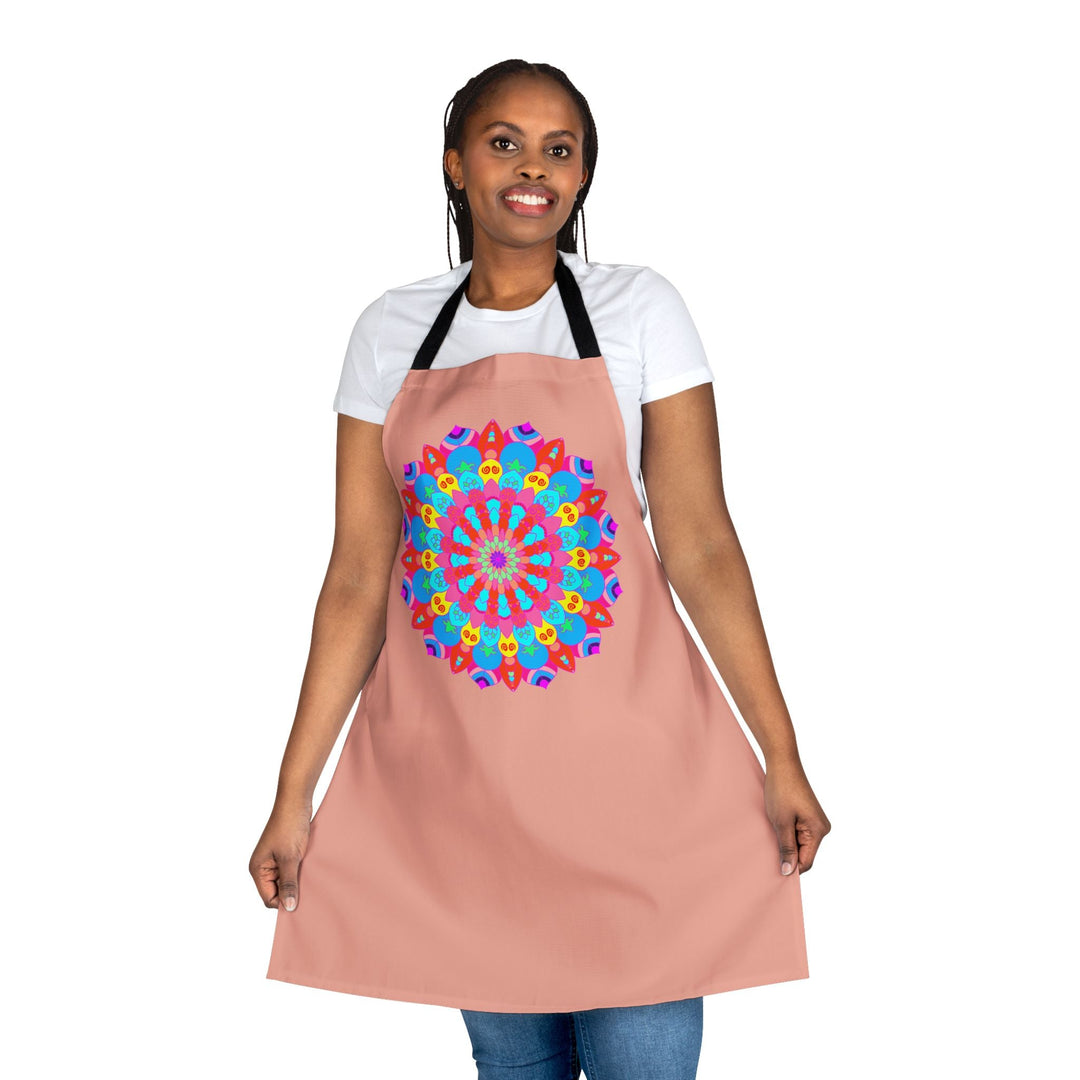 Mandala Apron - Hand - Drawn Art, Apricot All Over Prints - Blululi