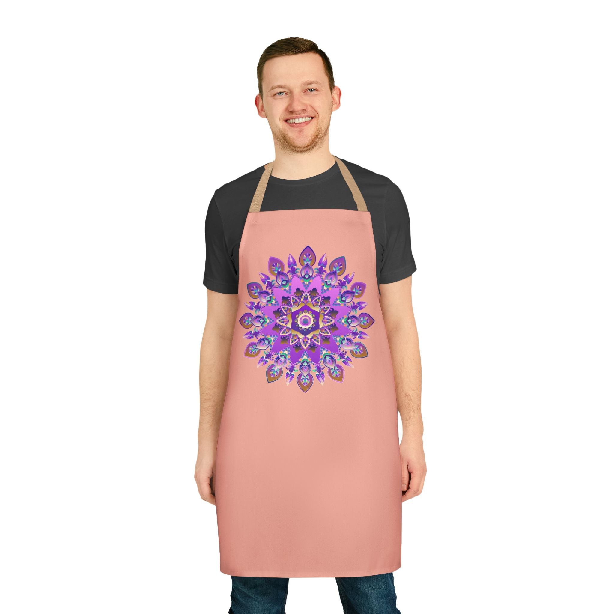 Mandala Apron - Purple, Pink, Gold, Green All Over Prints - Blululi