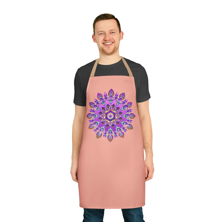 Mandala Apron - Purple, Pink, Gold, Green All Over Prints - Blululi