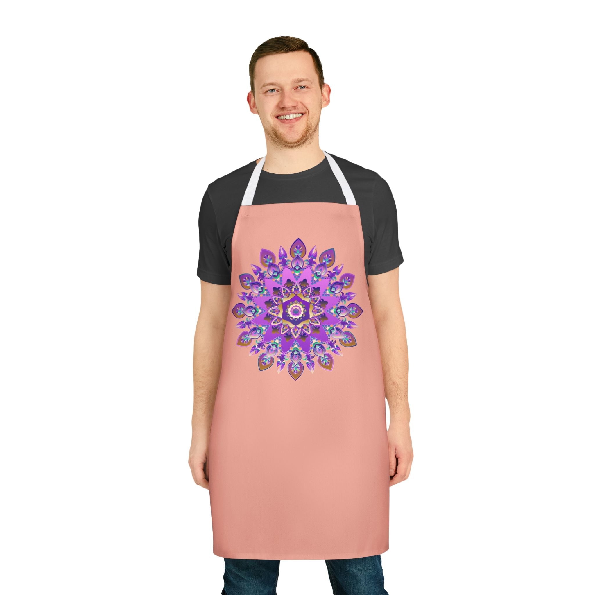 Mandala Apron - Purple, Pink, Gold, Green All Over Prints - Blululi