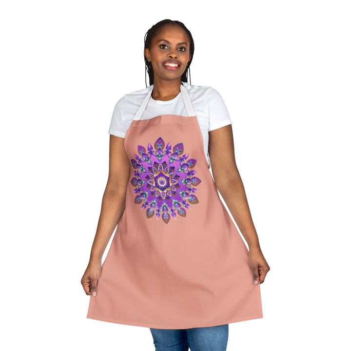 Mandala Apron - Purple, Pink, Gold, Green All Over Prints - Blululi