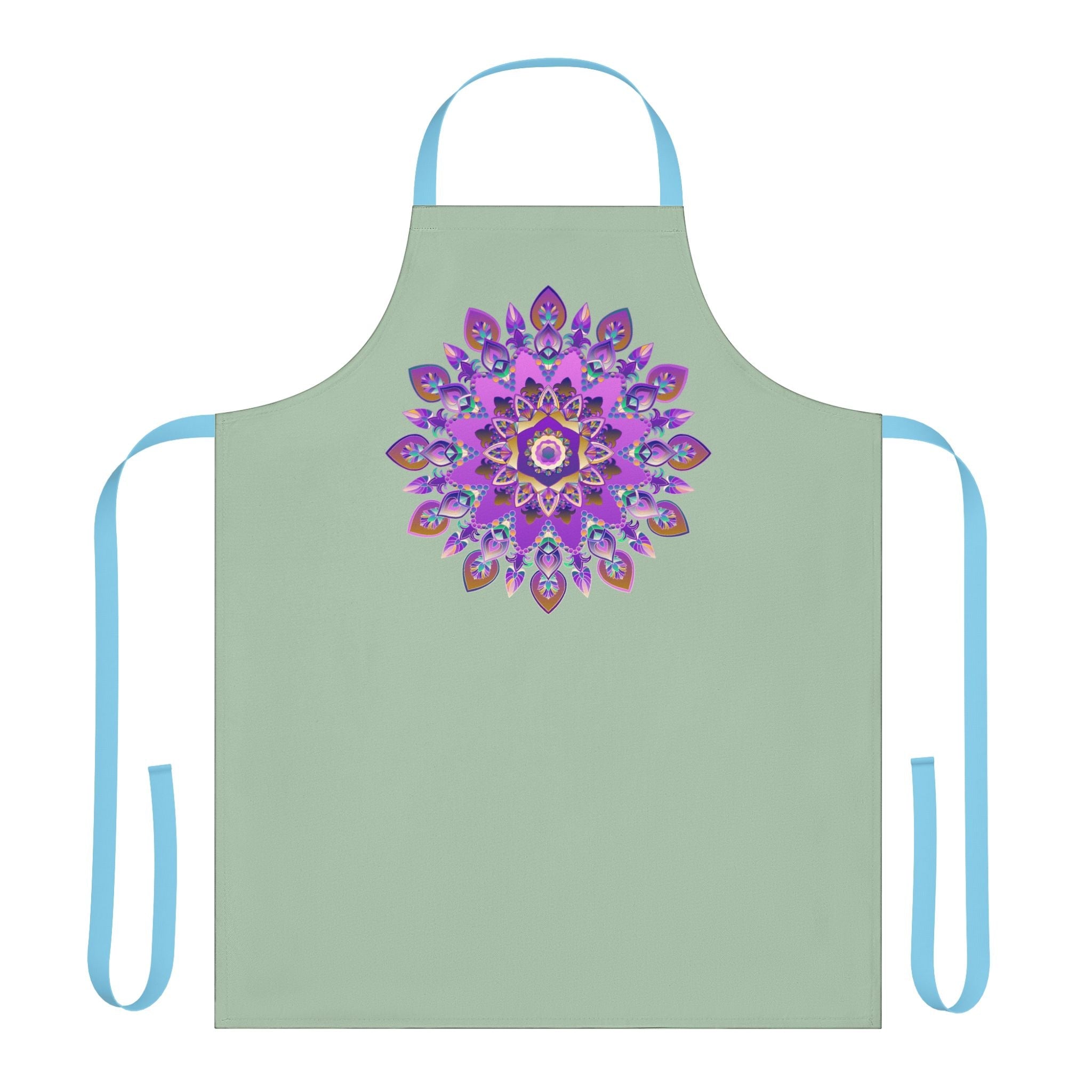 Mandala Apron - Sage Green - Hand Drawn Art All Over Prints - Blululi