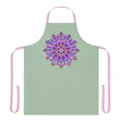 Mandala Apron - Sage Green - Hand Drawn Art All Over Prints - Blululi