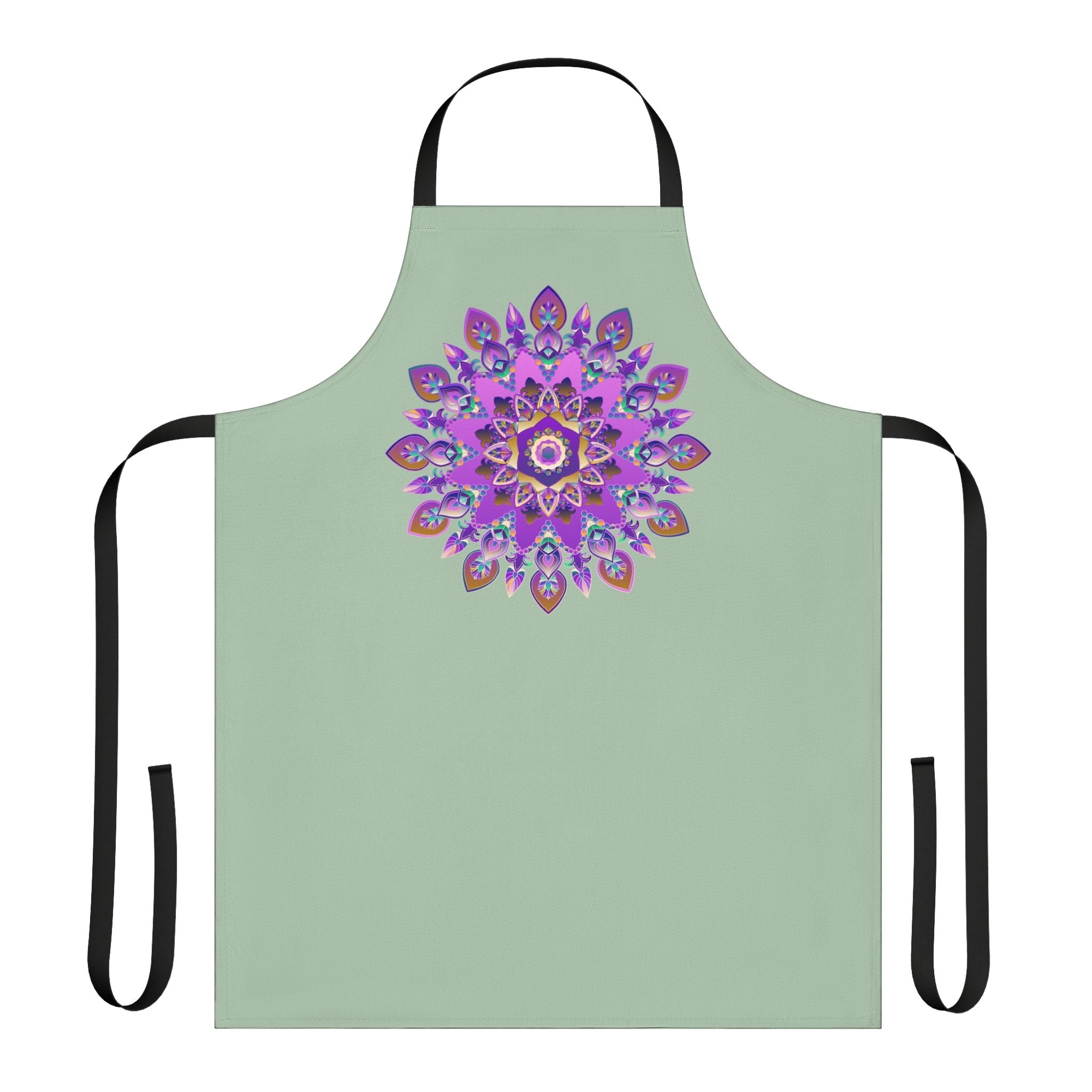 Mandala Apron - Sage Green - Hand Drawn Art All Over Prints - Blululi