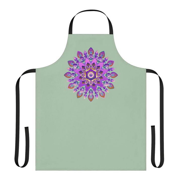 Mandala Apron - Sage Green - Hand Drawn Art All Over Prints - Blululi