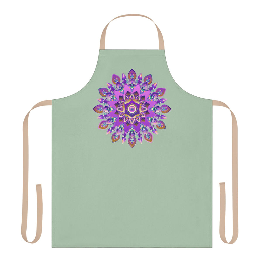Mandala Apron - Sage Green - Hand Drawn Art All Over Prints - Blululi