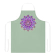 Mandala Apron - Sage Green - Hand Drawn Art All Over Prints - Blululi