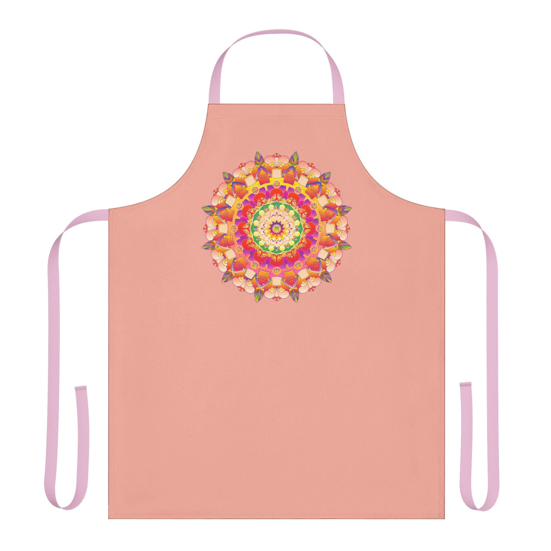 Mandala Art Apron - Apricot & Black All Over Prints - Blululi