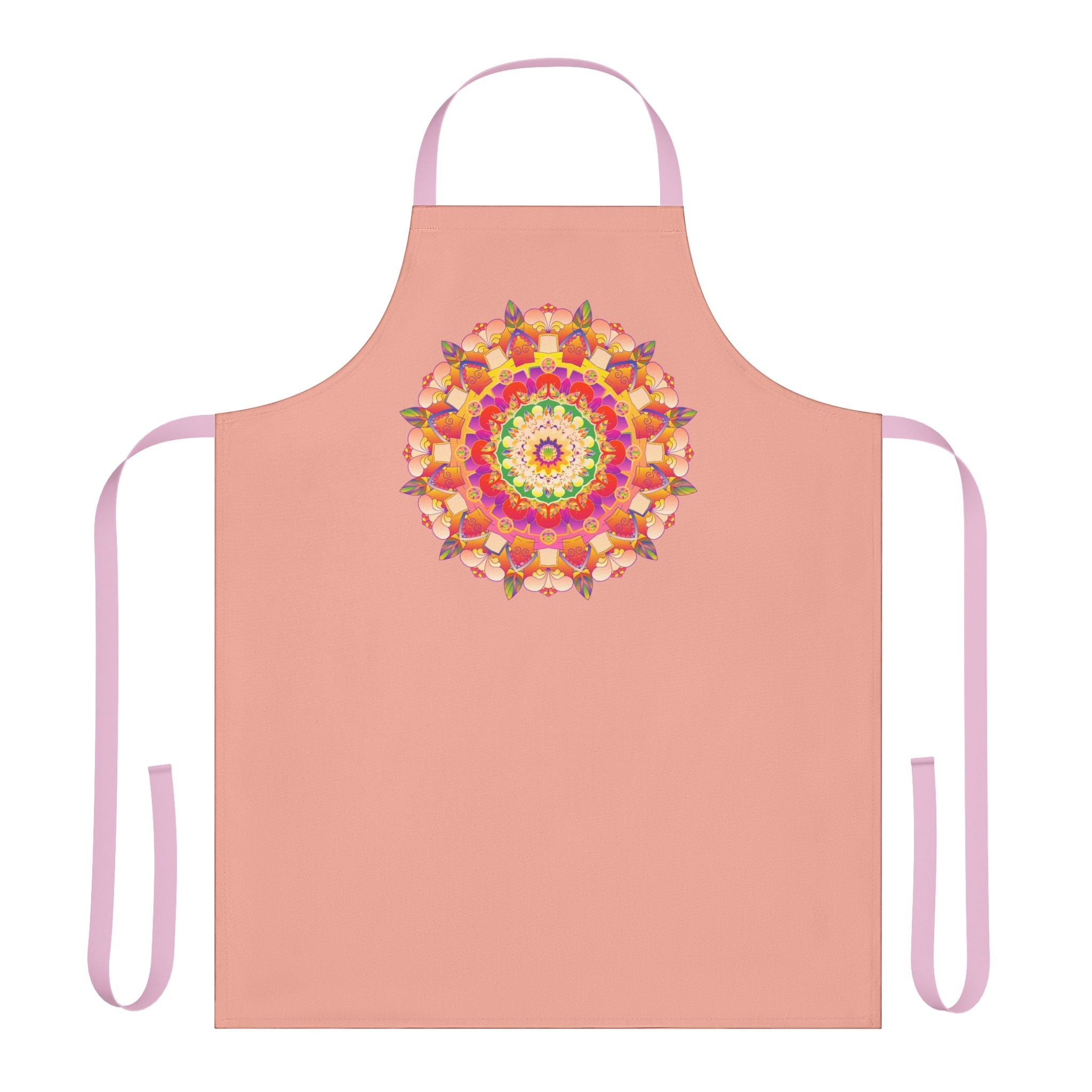 Mandala Art Apron - Apricot & Black All Over Prints - Blululi