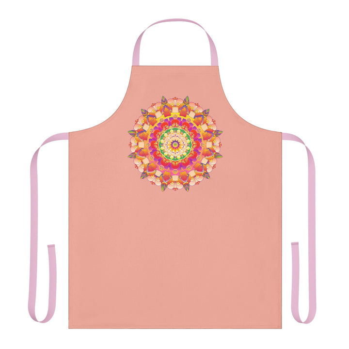 Mandala Art Apron - Apricot & Black All Over Prints - Blululi