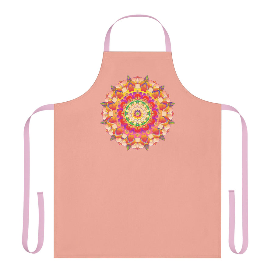 Mandala Art Apron - Apricot & Black All Over Prints - Blululi