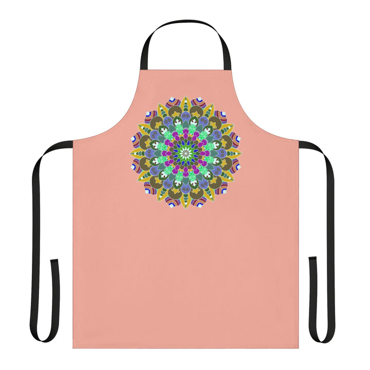 Mandala Art Apron - Apricot & Black All Over Prints - Blululi