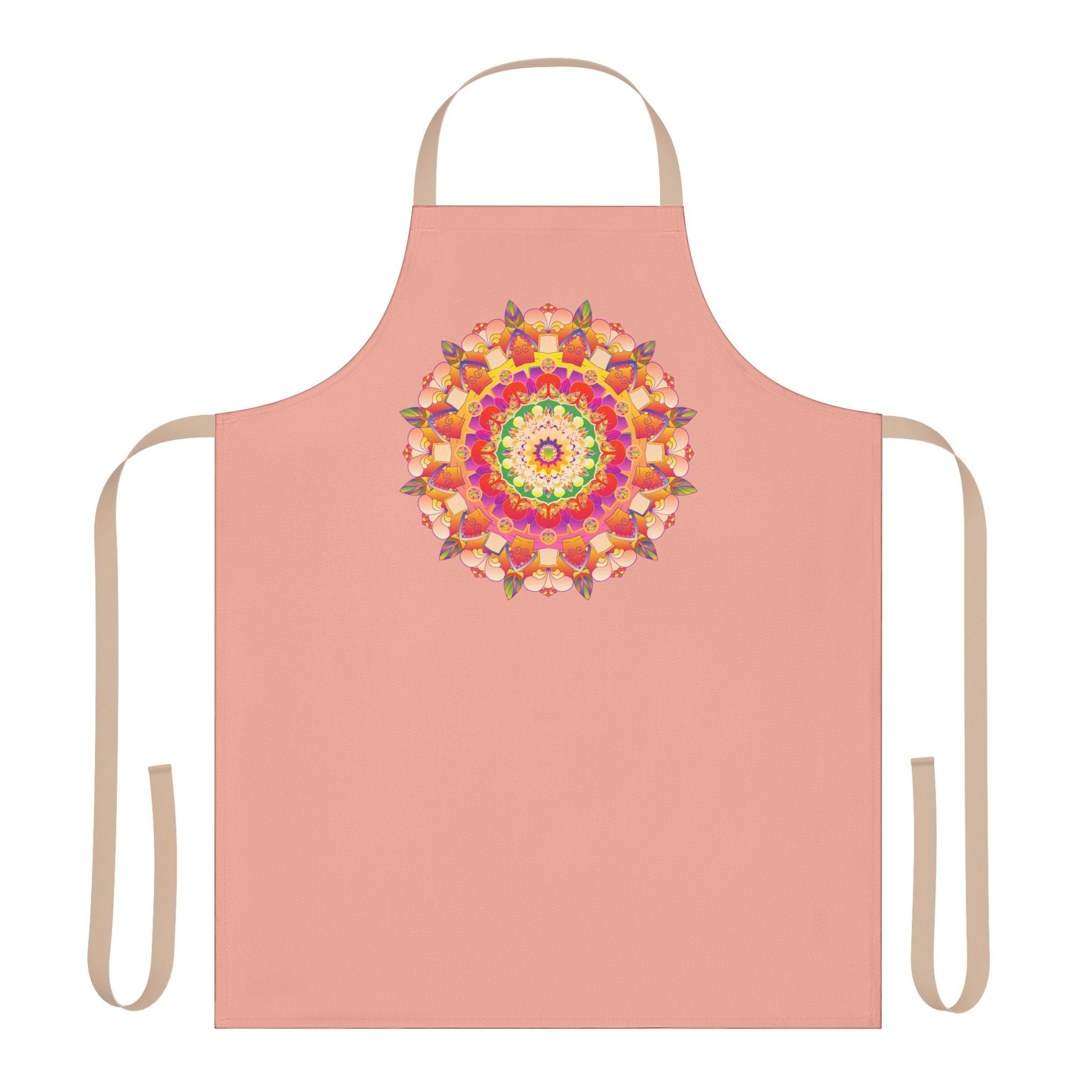 Mandala Art Apron - Apricot & Black All Over Prints - Blululi