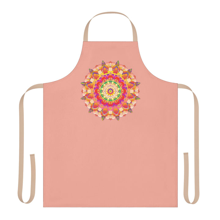 Mandala Art Apron - Apricot & Black All Over Prints - Blululi