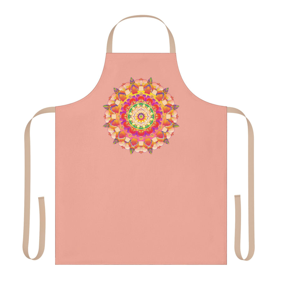 Mandala Art Apron - Apricot & Black All Over Prints - Blululi