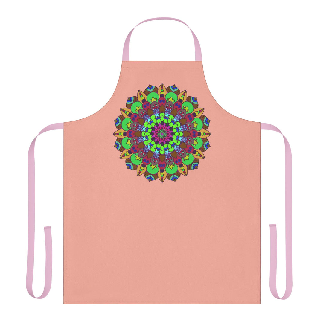 Mandala Art Apron - Apricot & Black All Over Prints - Blululi