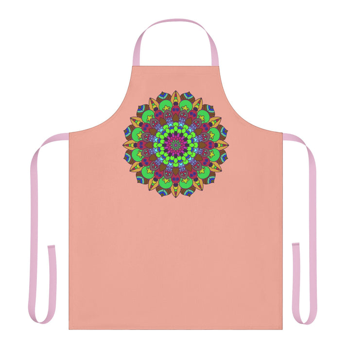 Mandala Art Apron - Apricot & Black All Over Prints - Blululi