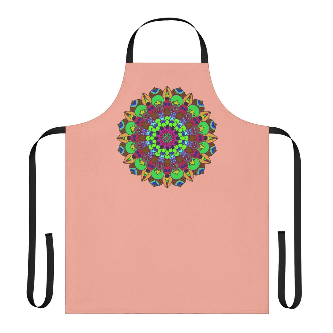 Mandala Art Apron - Apricot & Black All Over Prints - Blululi