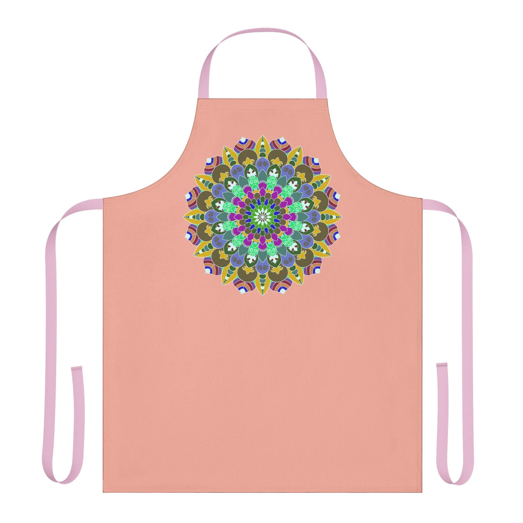 Mandala Art Apron - Apricot & Black All Over Prints - Blululi