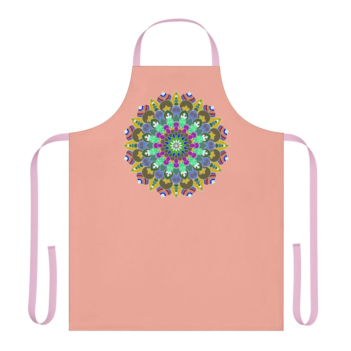 Mandala Art Apron - Apricot & Black All Over Prints - Blululi