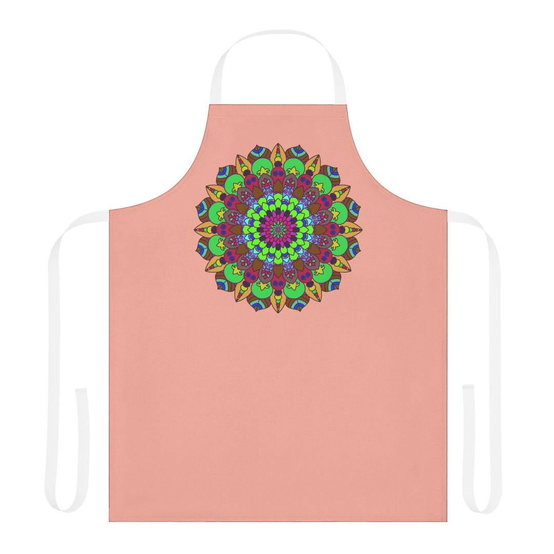 Mandala Art Apron - Apricot & Black All Over Prints - Blululi