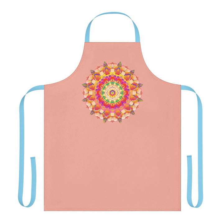 Mandala Art Apron - Apricot & Black All Over Prints - Blululi