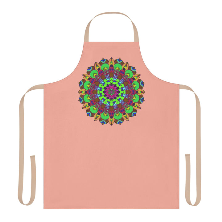 Mandala Art Apron - Apricot & Black All Over Prints - Blululi