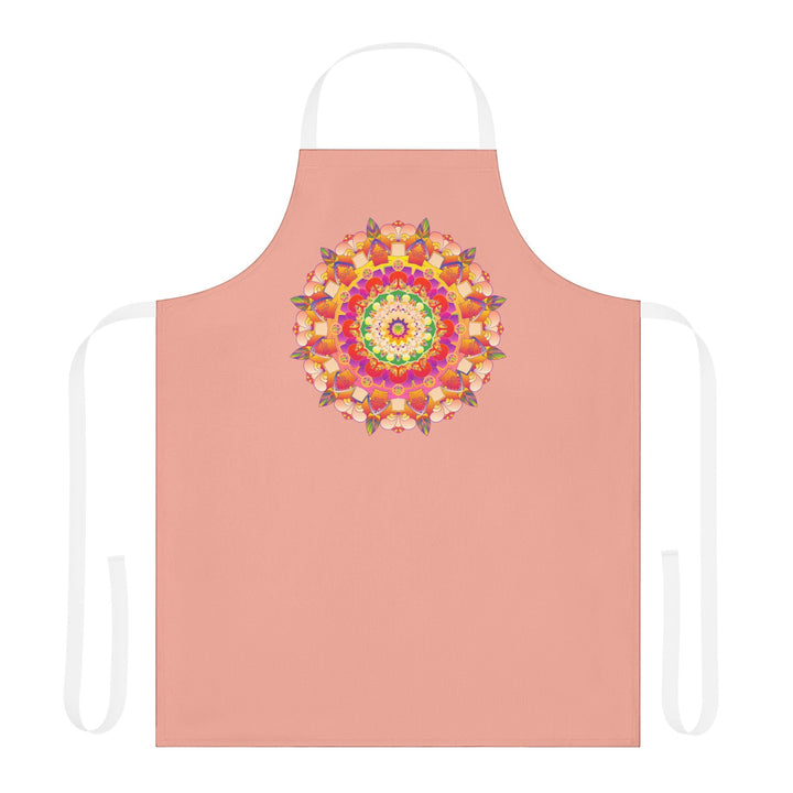 Mandala Art Apron - Apricot & Black All Over Prints - Blululi