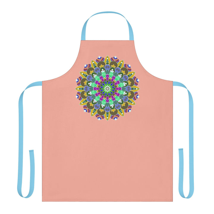 Mandala Art Apron - Apricot & Black All Over Prints - Blululi