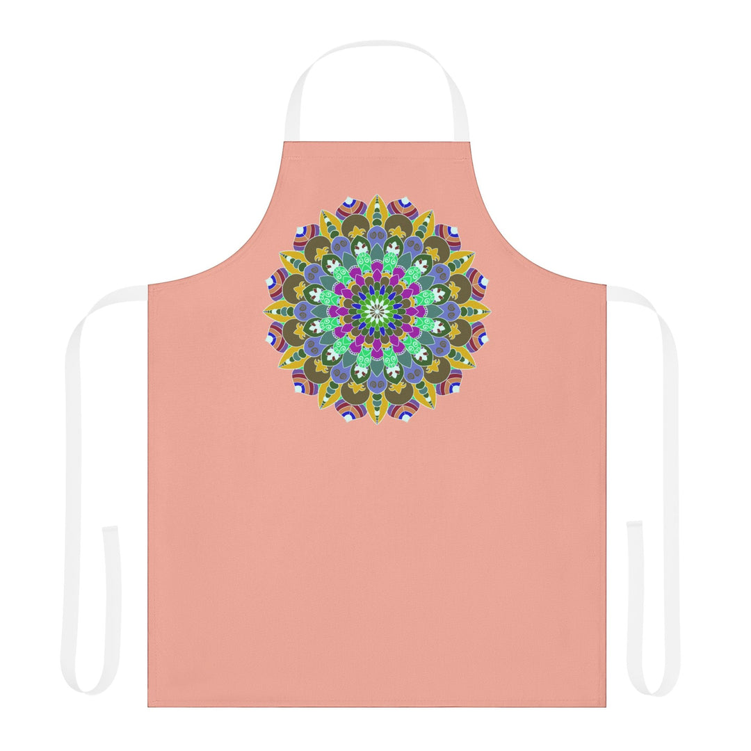 Mandala Art Apron - Apricot & Black All Over Prints - Blululi