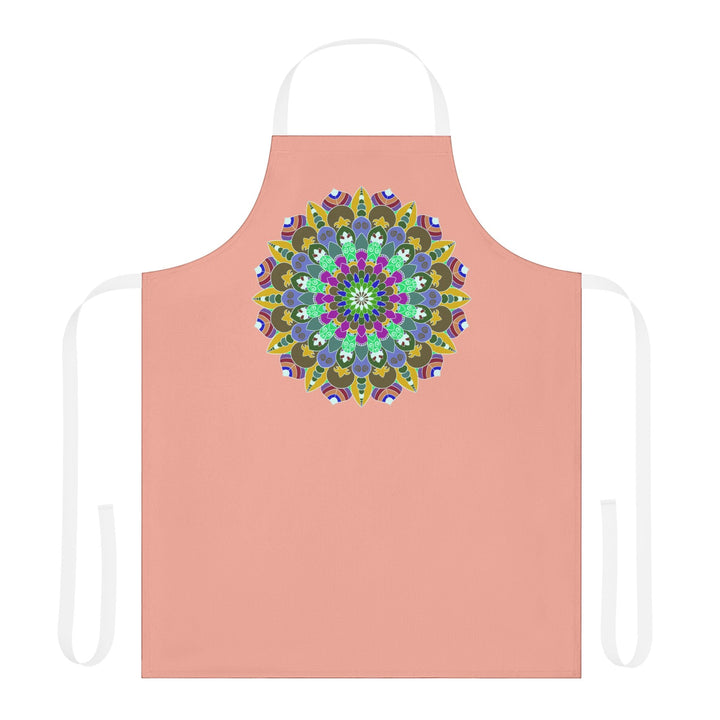 Mandala Art Apron - Apricot & Black All Over Prints - Blululi