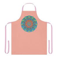 Mandala Art Apron - Apricot & Blue All Over Prints - Blululi