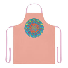 Mandala Art Apron - Apricot & Blue All Over Prints - Blululi