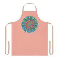 Mandala Art Apron - Apricot & Blue All Over Prints - Blululi