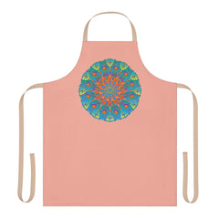 Mandala Art Apron - Apricot & Blue All Over Prints - Blululi